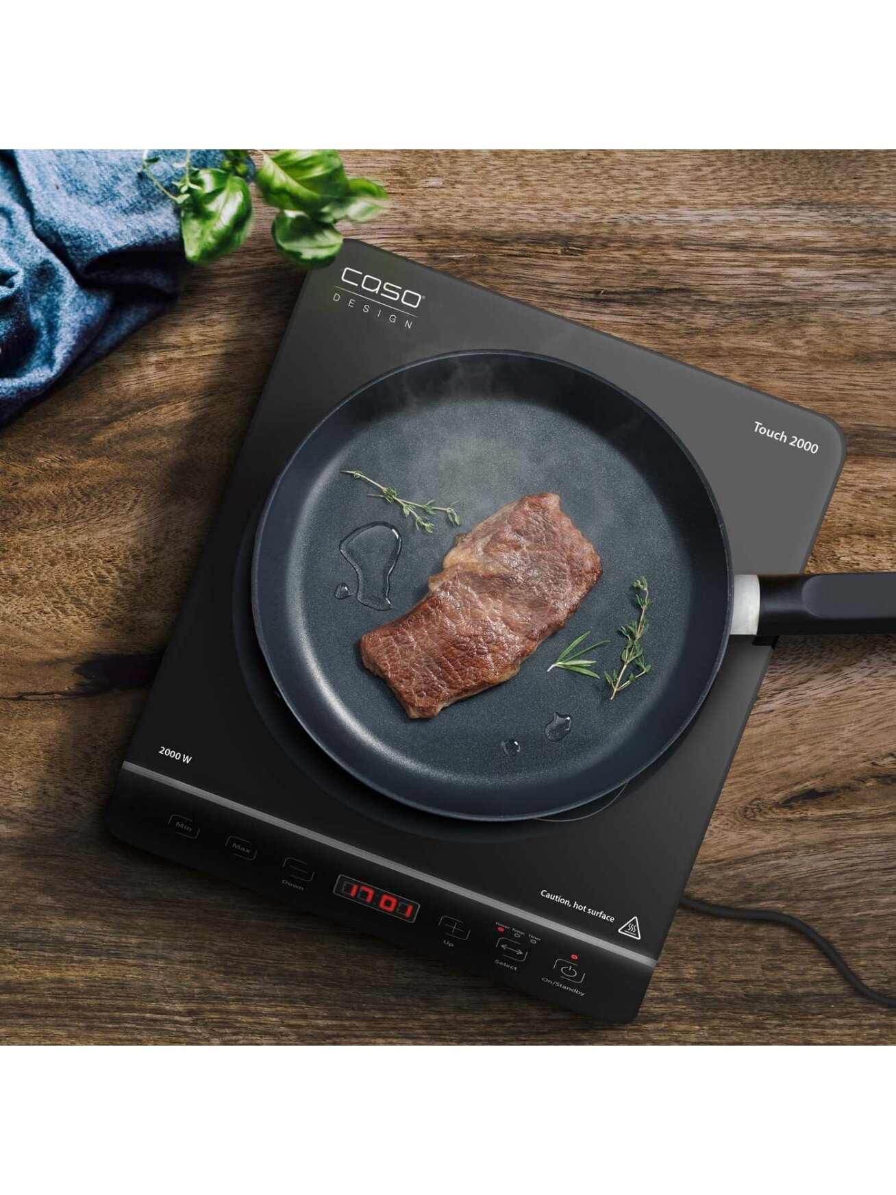 Caso | Hob | Touch 2000 | Number of burners/cooking zones 1 | Touch | Black | Induction 2 Caso | Hob | Touch 2000 | Number of burners/cooking zones 1 | Touch | Black | Induction 2