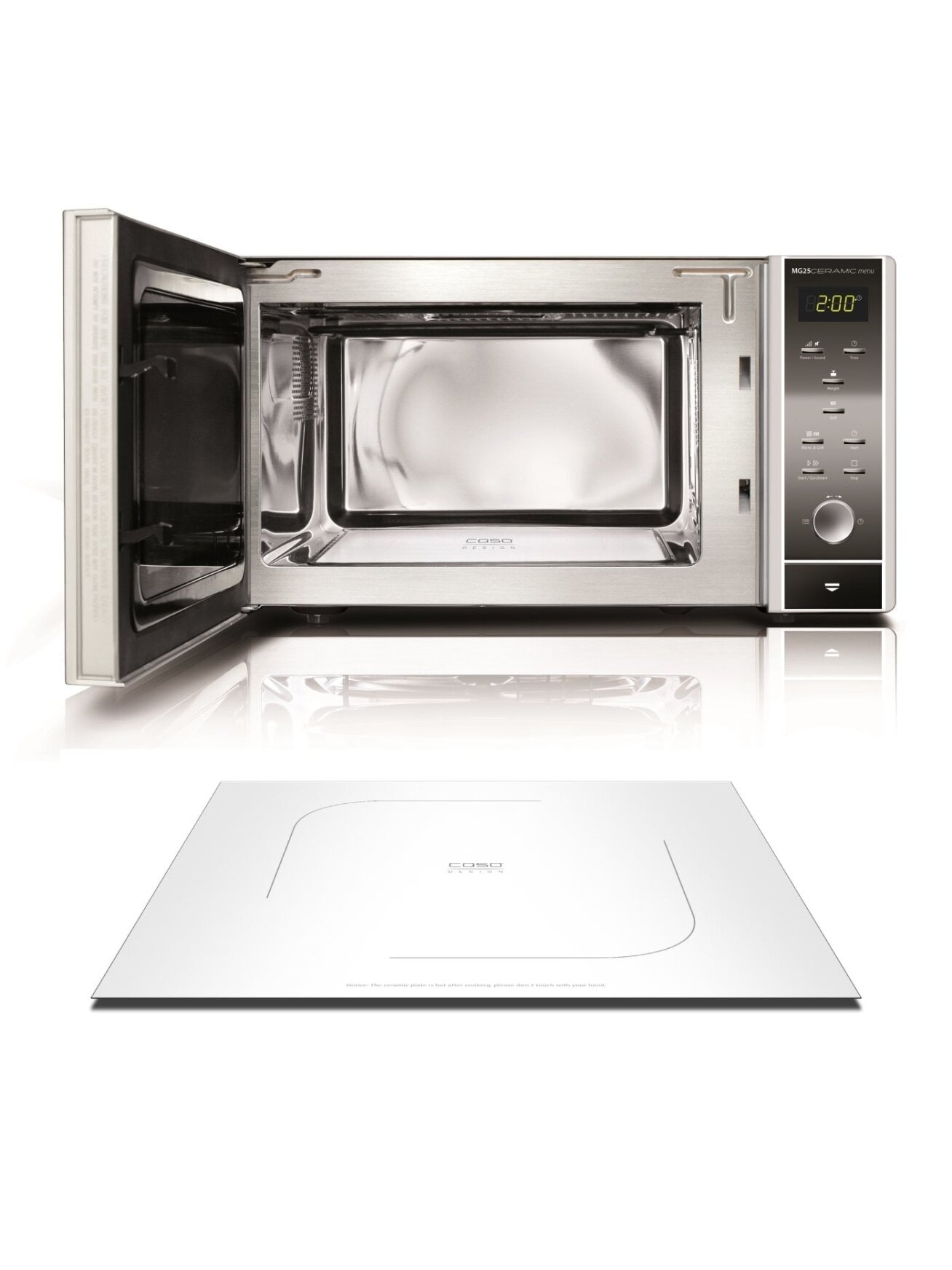 Caso | Microwave oven with Grill | MG 25 | Free standing | 900 W | Grill | Silver/Black 2 Caso | Microwave oven with Grill | MG 25 | Free standing | 900 W | Grill | Silver/Black 2