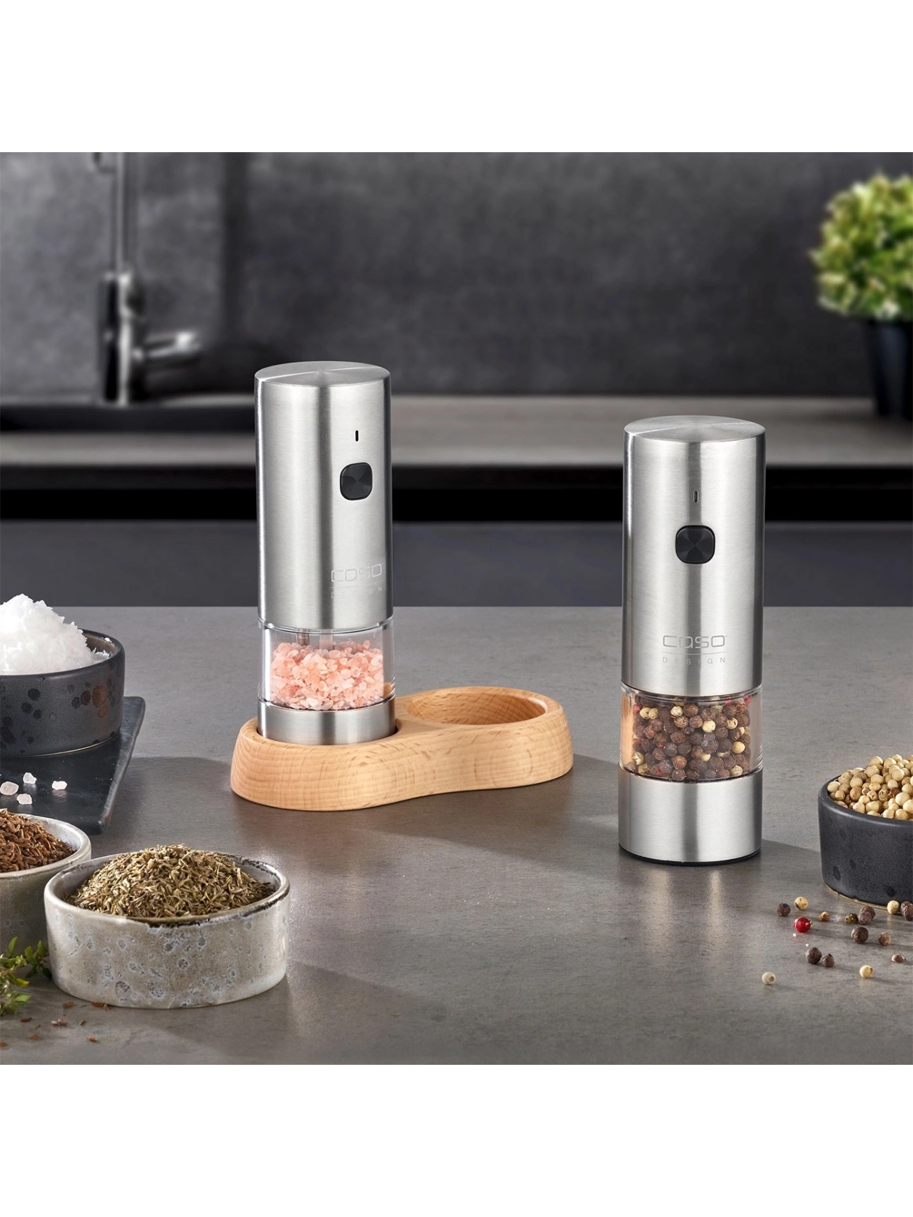 Caso Salt and Pepper Grinder | SpiceDuo | Electric | Housing material Stainless steel | Lithium 7 Caso Salt and Pepper Grinder | SpiceDuo | Electric | Housing material Stainless steel | Lithium 7