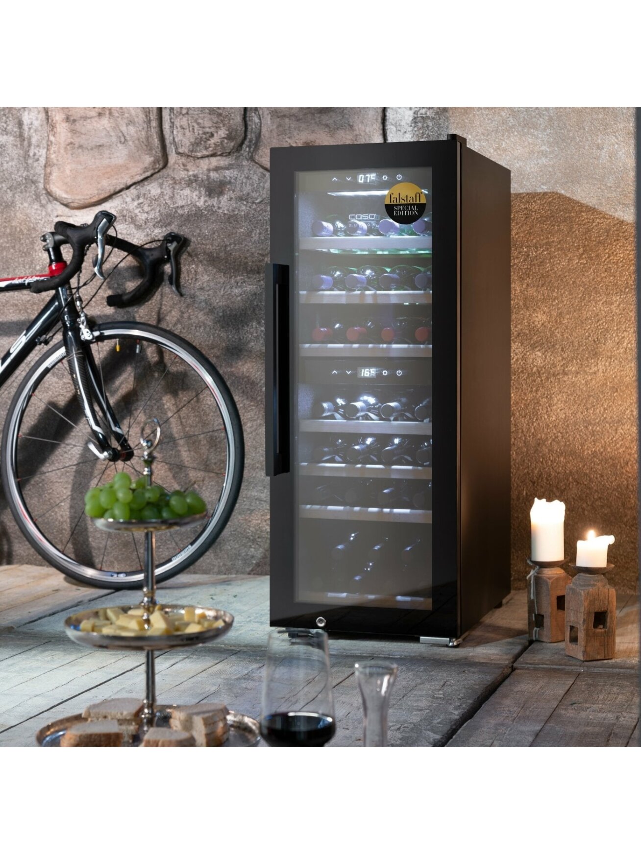 Caso | Smart Wine Cooler | WineExclusive 38 | Energy efficiency class G | Showcase | Free standing | Bottles capacity 38 bottles | Cooling type Compressor technology | Black 3