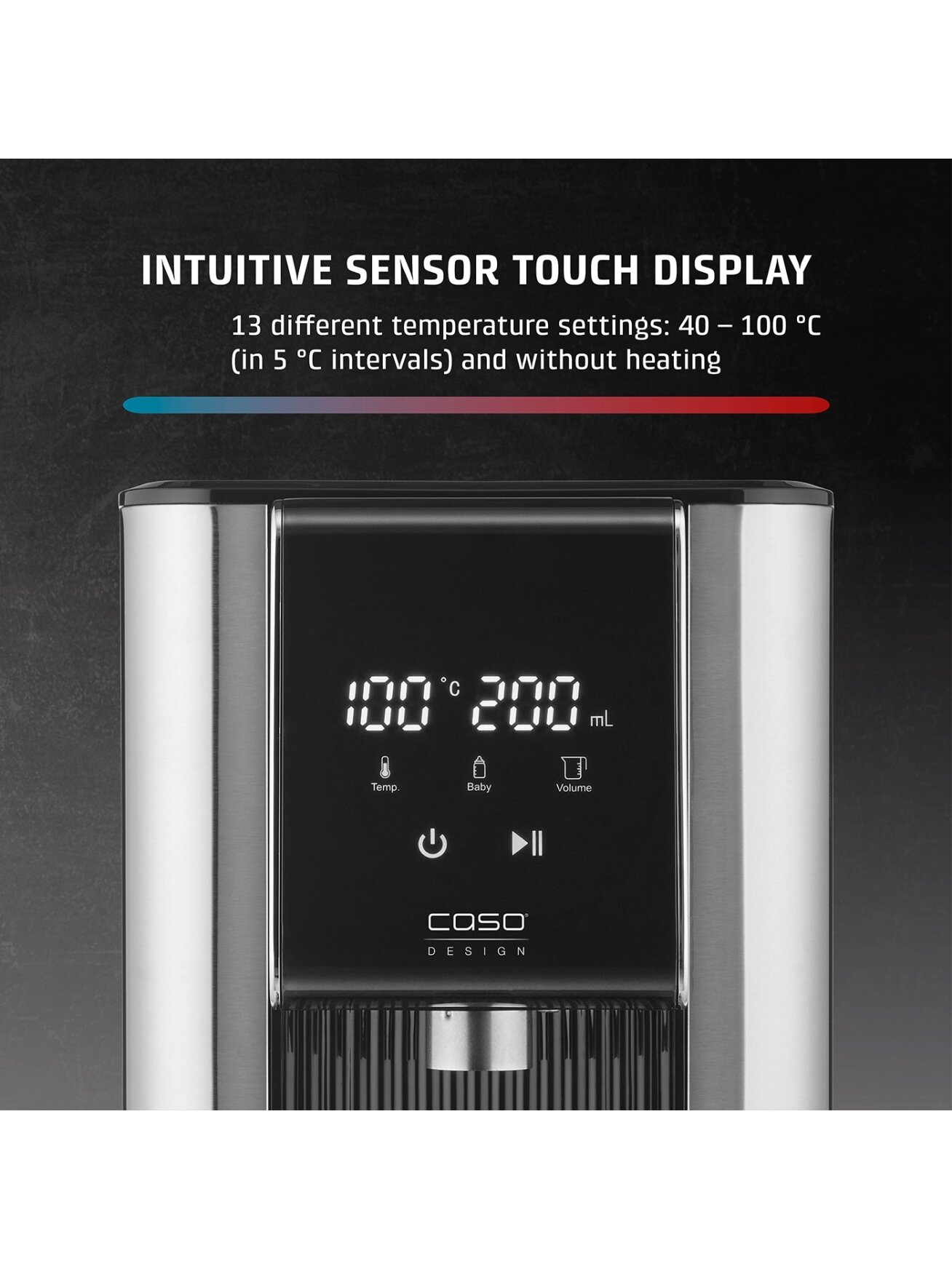 Caso Turbo hot water dispenser | HW 620 | Water Dispenser | 2600 W | 2.5 L | Plastic/Stainless Steel | Black/Stainless Steel 3