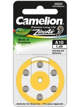 Camelion | A10/DA10/ZL10 | Zinc air cells | 6 pc(s) Camelion | A10/DA10/ZL10 | Zinc air cells | 6 pc(s)
