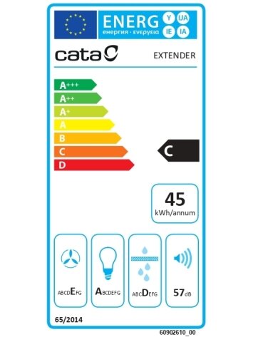 CATA Hood | EXTENDER 600 | Telescopic | Energy efficiency class C | Width 60 cm | 390 m³/h | Mechanical | ECOLED | Stainless Steel 6 CATA Hood | EXTENDER 600 | Telescopic | Energy efficiency class C | Width 60 cm | 390 m³/h | Mechanical | ECOLED | Stainless Steel 6