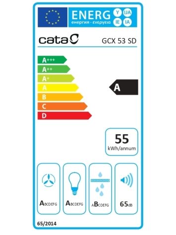 CATA | Hood | GCX 53 SD | Canopy | Energy efficiency class A | Width 53 cm | 750 m³/h | Touch Control | LED | Stainless steel/Gray glass 1