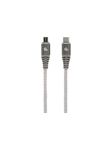 Cablexpert | Premium cotton braided USB Type-C to micro-USB charging and data cable, 1.5 m | CC-USB2B-CMMBM-1.5M