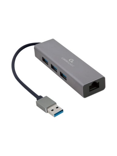 Cablexpert | USB AM Gigabit network adapter with 3-port USB 3.0 hub | A-AMU3-LAN-01 Cablexpert | USB AM Gigabit network adapter with 3-port USB 3.0 hub | A-AMU3-LAN-01