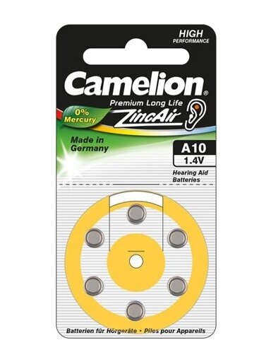 Camelion | A10/DA10/ZL10 | Zinc air cells | 6 pc(s)