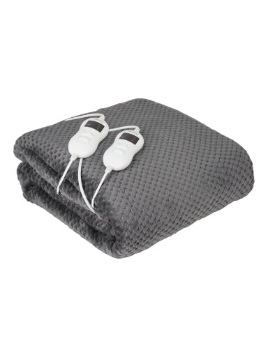 Camry | Electric Heated Blanket | CR 7417 | Number of heating levels 8 | Number of persons 2 | Washable | Remote control | Coral fleece/Polyester | 60 W | Grey