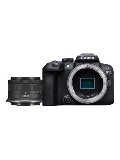 Canon | D.CAM EOS R10 RF-S 18-45 IS STM EU26 | Megapixel 24.2 MP | Image stabilizer | ISO sensitivity (max) 32000 | Wi-Fi | Video recording | Manual | CMOS | Black