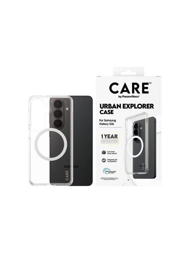 CARE by PanzerGlass Urban Explorer Case Transparent w. White Qi Samsung New Galaxy S26 | PanzerGlass