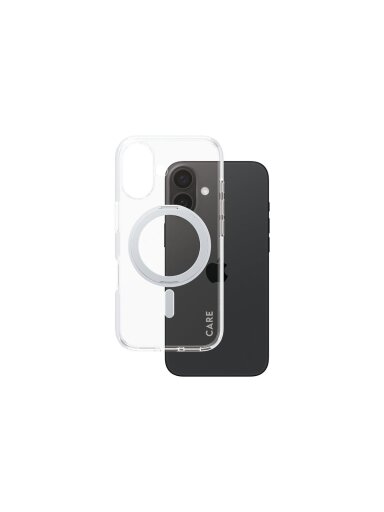 CARE Feature Case | Back cover | Apple | iPhone 16 | Recycled plastic | Silver | Kickstand & MagSafe