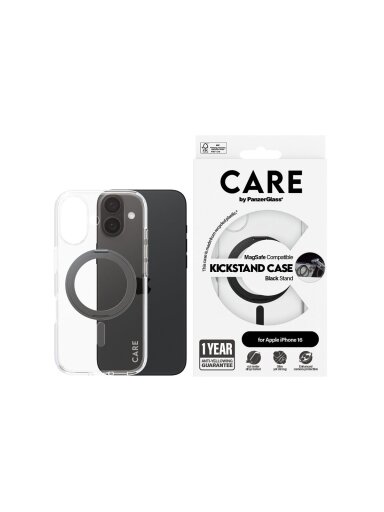 CARE Feature Case | Back cover | Apple | iPhone 16 | Recycled plastic | Transparent | MagSafe