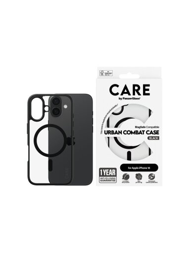 CARE Flagship Case | Back cover | Apple | iPhone 16 | Recycled plastic | Black | MagSafe