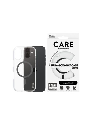 CARE Flagship Case | Back cover | Apple | iPhone 16 | Recycled plastic | Black | MagSafe