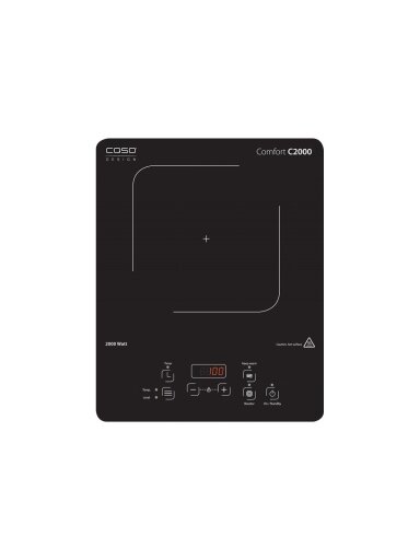 Caso | Free standing table hob | Comfort C2000 | Number of burners/cooking zones 1 | Sensor | Black | Induction Caso | Free standing table hob | Comfort C2000 | Number of burners/cooking zones 1 | Sensor | Black | Induction