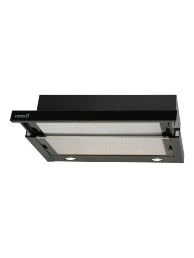 CATA | Hood | TF 2003 600 GBK | Telescopic | Energy efficiency class C | Width 60 cm | 390 m³/h | Mechanical control | LED | Black Glass CATA | Hood | TF 2003 600 GBK | Telescopic | Energy efficiency class C | Width 60 cm | 390 m³/h | Mechanical control | LED | Black Glass
