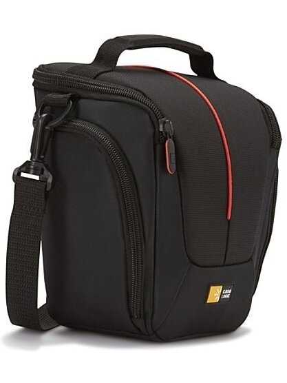 Case Logic | DCB-306 SLR Camera Bag | Black | * Designed to fit an SLR camera with standard zoom lens attached * Internal zippered pocket stores memory cards, filter or lens cloth * Side zippered pockets store an extra battery, cables, lens cap, or small  4
