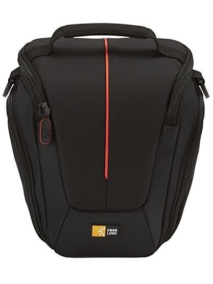 Case Logic | DCB-306 SLR Camera Bag | Black | * Designed to fit an SLR camera with standard zoom lens attached * Internal zippered pocket stores memory cards, filter or lens cloth * Side zippered pockets store an extra battery, cables, lens cap, or small  5
