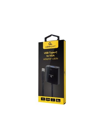 Cablexpert | USB Type-C to VGA adapter cable | A-CM-VGAF-01 | Black | USB Type-C | VGA | 0.15 m 1