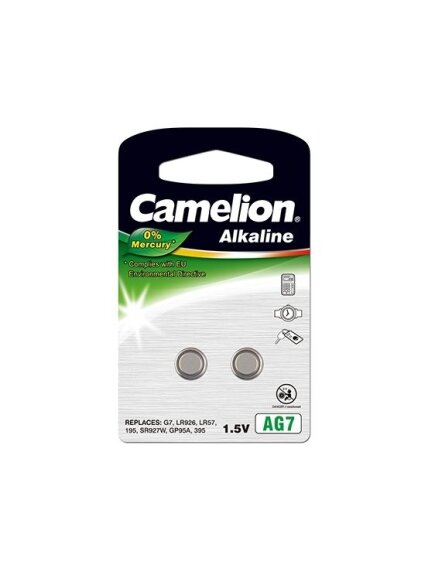 Camelion | AG7/LR57/LR926/395 | Alkaline Buttoncell | 2 pc(s) 1 Camelion | AG7/LR57/LR926/395 | Alkaline Buttoncell | 2 pc(s) 1