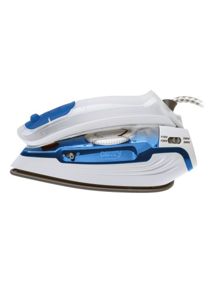 Camry CR 5040 | Steam travel iron | 1600 W | Water tank capacity 80 ml | Continuous steam 10 g/min | Steam boost performance 50 g/min | Blue/White 2 Camry CR 5040 | Steam travel iron | 1600 W | Water tank capacity 80 ml | Continuous steam 10 g/min | Steam boost performance 50 g/min | Blue/White 2