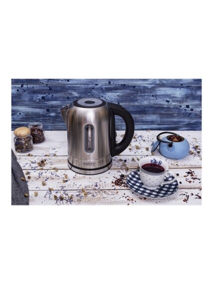 Camry | Kettle | CR 1253 | With electronic control | 2200 W | 1.7 L | Stainless steel | 360° rotational base | Stainless steel 13