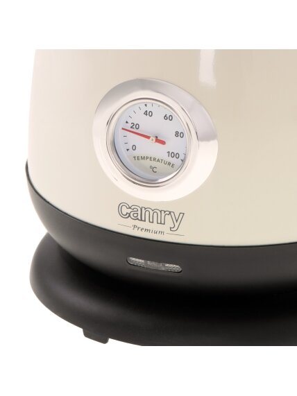 Camry | Kettle with a thermometer | CR 1344 | Electric | 2200 W | 1.7 L | Stainless steel | 360° rotational base | Cream 3
