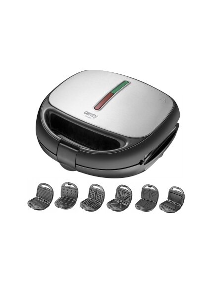 Camry | Sandwich maker 6 in 1 | CR 3057 | 1200 W | Number of plates 6 | Black/Silver