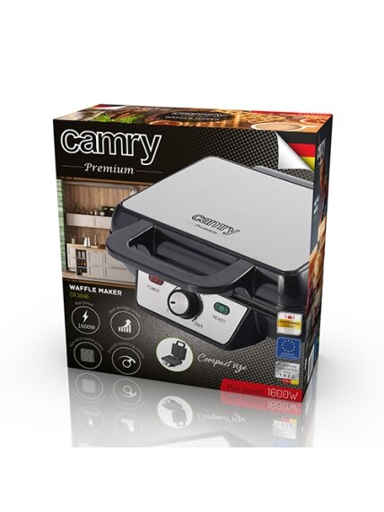 Camry | Waffle Maker | CR 3046 | 1600 W | Number of pastry 2 | Belgium | Black/Stainless Steel 4