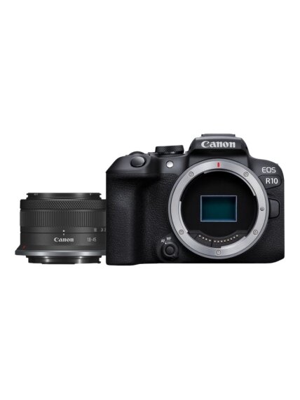 Canon | D.CAM EOS R10 RF-S 18-45 IS STM EU26 | Megapixel 24.2 MP | Image stabilizer | ISO sensitivity (max) 32000 | Wi-Fi | Video recording | Manual | CMOS | Black