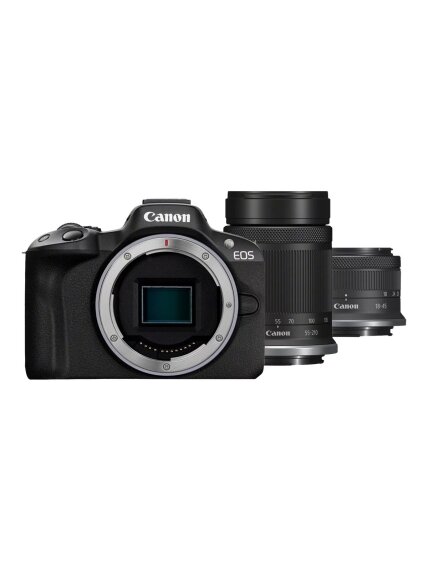 Canon | EOS R50 + RF-S 18-45mm F4.5-6.3 IS STM + RF-S 55-210mm F5-7.1 IS STM (SIP) | Megapixel 24.2 MP | Image stabilizer | ISO sensitivity (max) 32000 | Display diagonal 2.95 " | Wi-Fi | Video recording | Automatic, manual | CMOS | Black Canon | EOS R50 + RF-S 18-45mm F4.5-6.3 IS STM + RF-S 55-210mm F5-7.1 IS STM (SIP) | Megapixel 24.2 MP | Image stabilizer | ISO sensitivity (max) 32000 | Display diagonal 2.95 " | Wi-Fi | Video recording | Automatic, manual | CMOS | Black