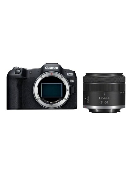 Canon | EOS R8 Body + RF 24-50mm F4.5-6.3 IS STM (AIP) | Megapixel 24.2 MP | Image stabilizer | ISO sensitivity (max) 102400 | Display diagonal 3 " | Wi-Fi | Video recording | Automatic, manual | CMOS