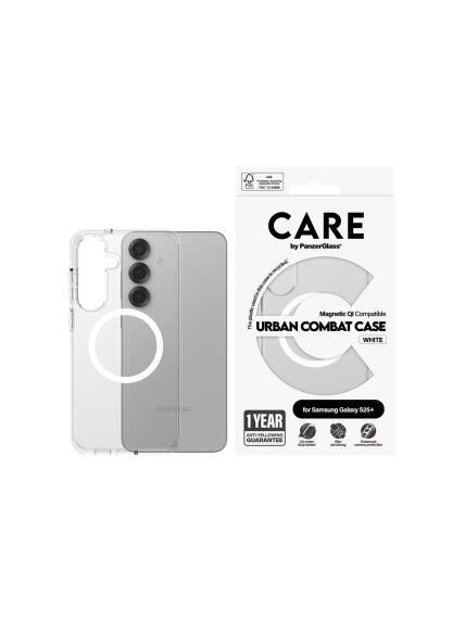 CARE Back protection | Samsung | Galaxy S25+ | Recycled plastic | White 1 CARE Back protection | Samsung | Galaxy S25+ | Recycled plastic | White 1
