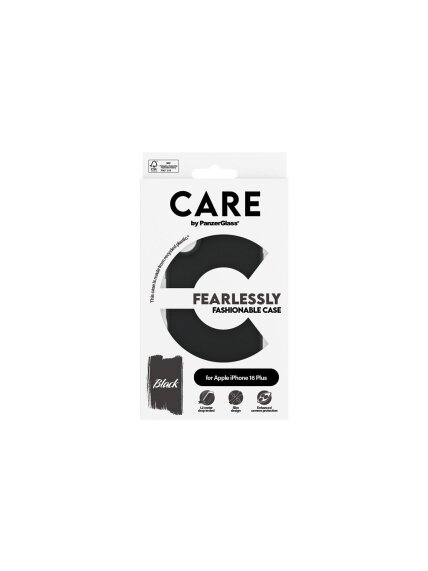 CARE by PanzerGlass Case Fashion | Back protection | Apple | iPhone 16 Plus | Recycled plastic | Black 3