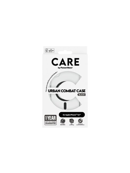 CARE by PanzerGlass Case Flagship | Back protection | Apple | iPhone 16 Plus | Recycled plastic | Transparent/Black | MagSafe 3 CARE by PanzerGlass Case Flagship | Back protection | Apple | iPhone 16 Plus | Recycled plastic | Transparent/Black | MagSafe 3
