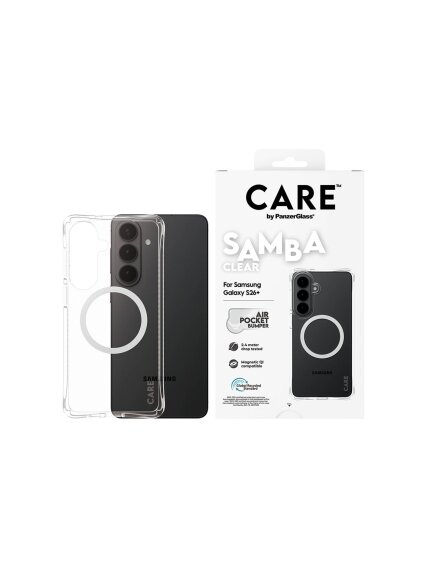CARE by PanzerGlass Samba Case Transparent w. White Qi Samsung New Galaxy S26 Plus | PanzerGlass CARE by PanzerGlass Samba Case Transparent w. White Qi Samsung New Galaxy S26 Plus | PanzerGlass