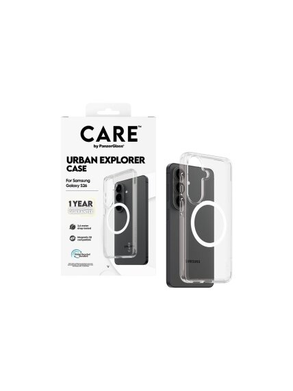 CARE by PanzerGlass Urban Explorer Case Transparent w. White Qi Samsung New Galaxy S26 | PanzerGlass 3
