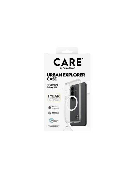 CARE by PanzerGlass Urban Explorer Case Transparent w. White Qi Samsung New Galaxy S26 | PanzerGlass 5