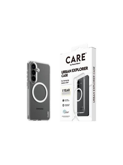 CARE by PanzerGlass Urban Explorer Case Transparent w. White Qi Samsung New Galaxy S26 Plus | PanzerGlass 3