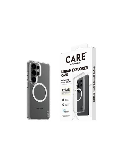 CARE by PanzerGlass Urban Explorer Case Transparent w. White Qi Samsung New Galaxy S26 Ultra | PanzerGlass 3