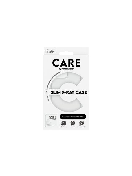 CARE Fashionable Case | Back cover | Apple | iPhone 16 Pro Max | Recycled plastic | Transparent | X-Ray Soft Basic 3 CARE Fashionable Case | Back cover | Apple | iPhone 16 Pro Max | Recycled plastic | Transparent | X-Ray Soft Basic 3