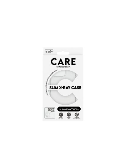 CARE Fashionable Case | Back cover | Apple | iPhone 16 PRO | Recycled plastic | Transparent | X-Ray Soft Basic 2
