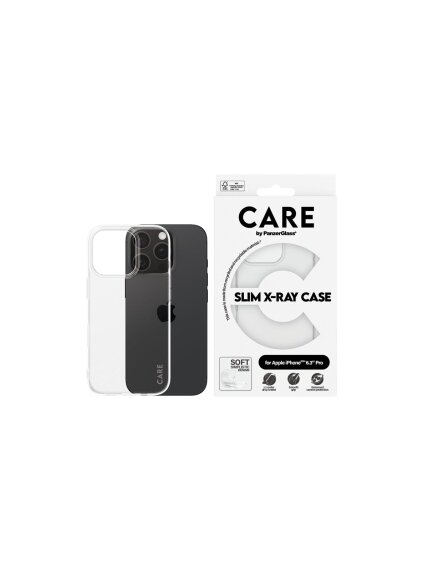 CARE Fashionable Case | Back cover | Apple | iPhone 16 PRO | Recycled plastic | Transparent | X-Ray Soft Basic 3 CARE Fashionable Case | Back cover | Apple | iPhone 16 PRO | Recycled plastic | Transparent | X-Ray Soft Basic 3