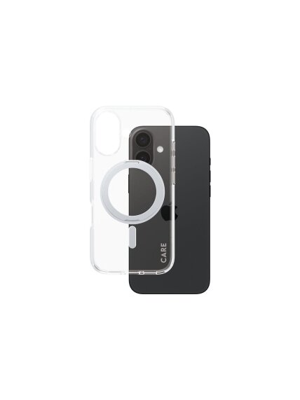 CARE Feature Case | Back cover | Apple | iPhone 16 | Recycled plastic | Silver | Kickstand & MagSafe 1