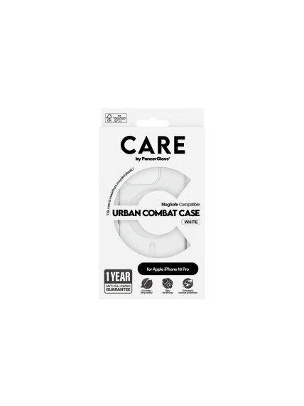 CARE Flagship Case | Back cover | Apple | iPhone 16 PRO | Recycled plastic | White | MagSafe 3
