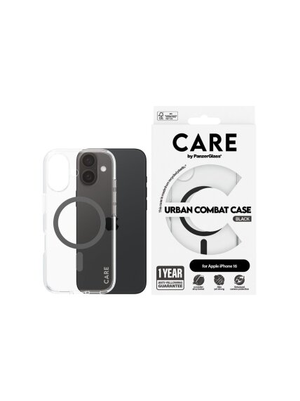 CARE Flagship Case | Back cover | Apple | iPhone 16 | Recycled plastic | Black | MagSafe CARE Flagship Case | Back cover | Apple | iPhone 16 | Recycled plastic | Black | MagSafe