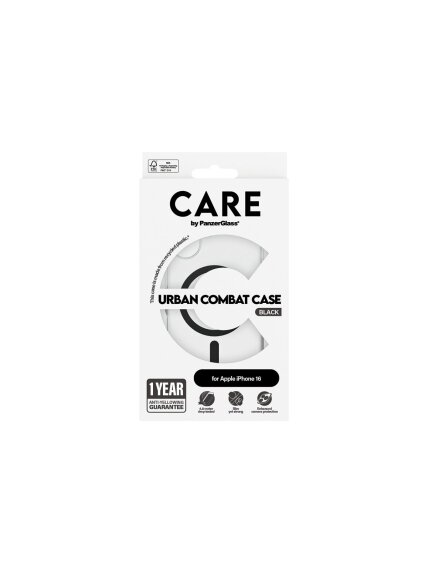 CARE Flagship Case | Back cover | Apple | iPhone 16 | Recycled plastic | Black | MagSafe 3 CARE Flagship Case | Back cover | Apple | iPhone 16 | Recycled plastic | Black | MagSafe 3
