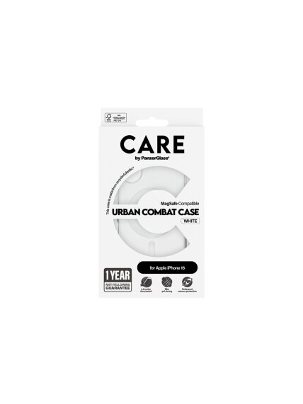 CARE Flagship Case | Back cover | Apple | iPhone 16 | Recycled plastic | White | MagSafe 2