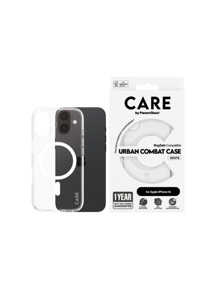 CARE Flagship Case | Back cover | Apple | iPhone 16 | Recycled plastic | White | MagSafe 3