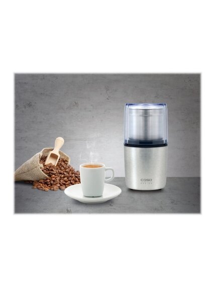 Caso | Electric coffee grinder | 1830 | 200 W W | Lid safety switch | Number of cups 8 pc(s) | Stainless steel 3 Caso | Electric coffee grinder | 1830 | 200 W W | Lid safety switch | Number of cups 8 pc(s) | Stainless steel 3